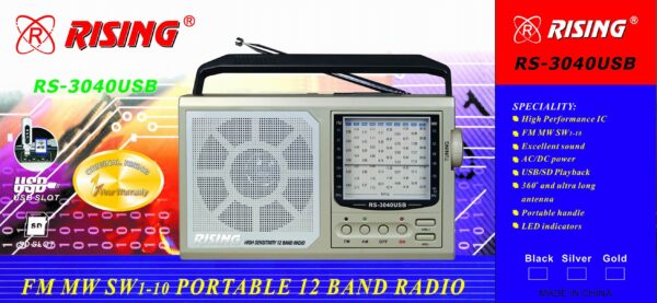 FM MW SW1-10 Portable 12 Band Radio RS-3040USB